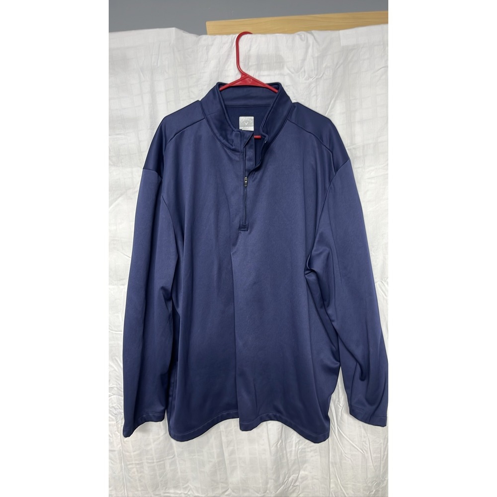 Callaway Golf Pullover Mens Blue 1/4 Zip Mock Neck Performance Shirt 3X